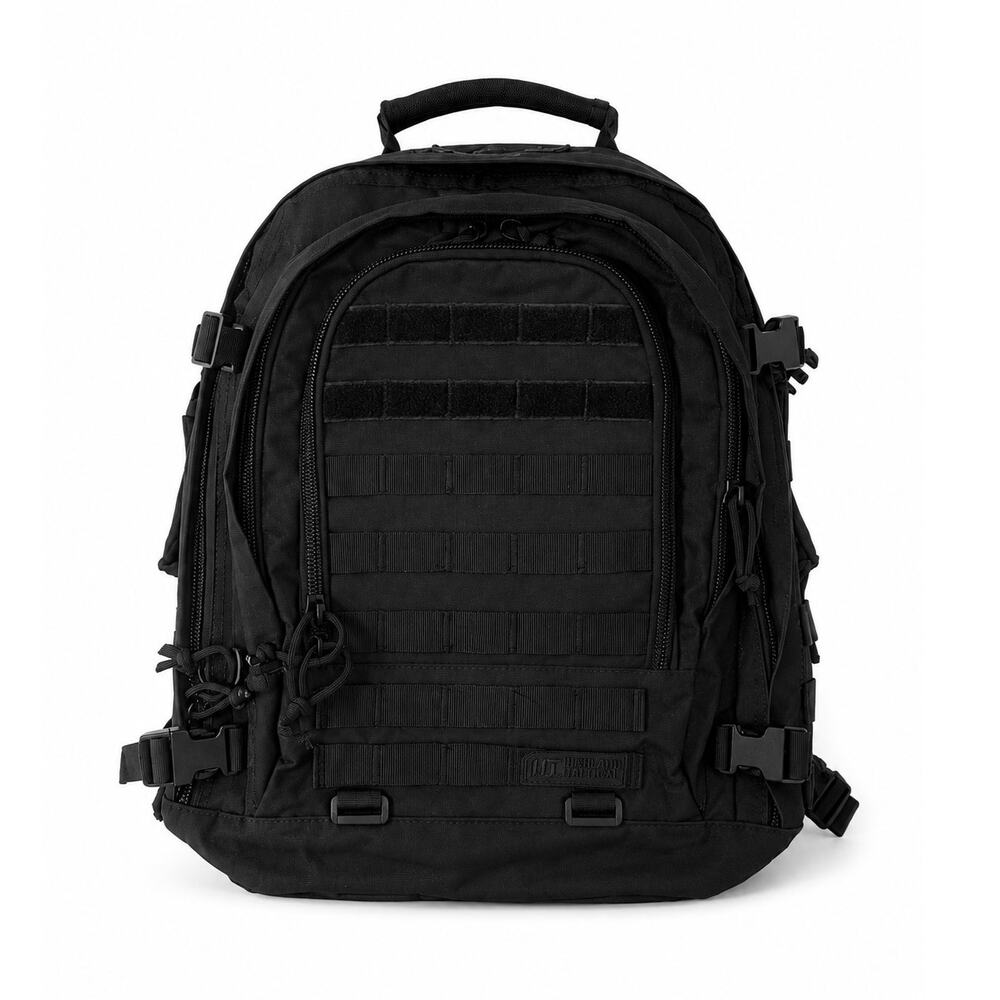 Highland Tactical Black MOLLE Tactical Backpack Bug Out Range Hiking EDC Pack